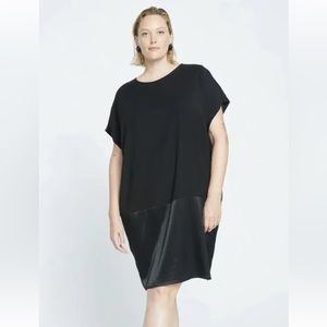 Universal Standard Avenir Double Luxe Dress 14-16 Black Block Satin